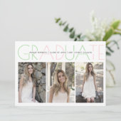 Klasse van 2025 mint groen, blush afstuderen foto kaart (Staand voorkant)