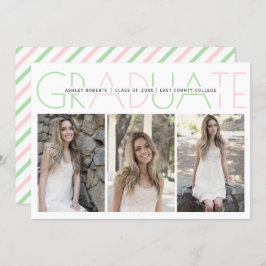 Klasse van 2025 mint groen, blush afstuderen foto kaart