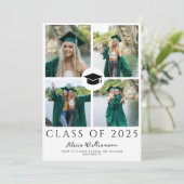 Klasse van 2025 modern 5 foto collage afstuderen aankondiging (Staand voorkant)