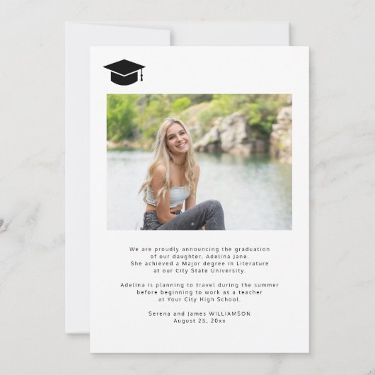 Klasse van 2025 modern 5 foto collage afstuderen aankondiging (Achterkant)