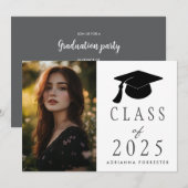 Klasse van 2025 Modern Afstuderen Pet Foto Kaart (Voorkant / Achterkant)