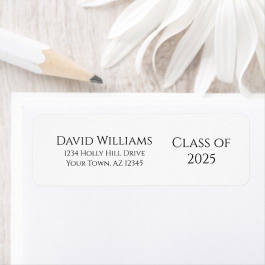 Klasse van 2025 Modern Afstuderen Retouradres Etiket (Insitu)
