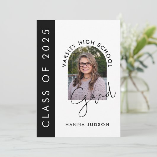 Klasse van 2025 Modern Photo Afstuderen Open Huis Aankondiging (Staand voorkant)