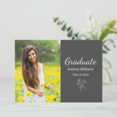 Klasse van 2025 Moderne Foto Elegant Grijs Aankondiging (Staand voorkant)