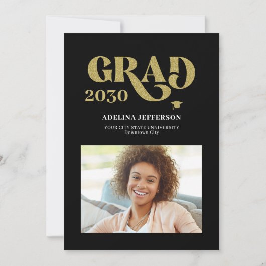 Klasse van 2025 moderne typografie 3 foto afstuder aankondiging (Voorkant)