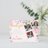 Klasse van 2025 Multi Photo Afstuderen Bedankt Briefkaart (Staand voorkant)