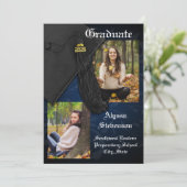 Klasse van 2025 Navy Tassel Dignified Afstuderen Kaart (Staand voorkant)