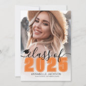 Klasse van 2025 Oranje Afstuderen foto Afstuderen Kaart (Voorkant)