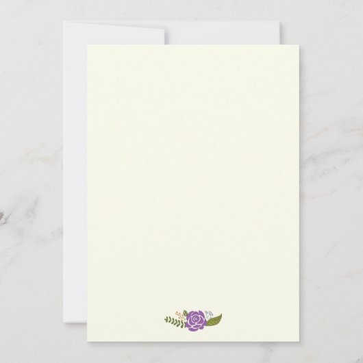 Klasse van 2025 paarse bloemengrens afstuderen kaart (Achterkant)