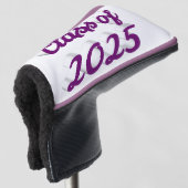 Klasse van 2025 paarse script afstuderen golfheadcover (3/4 voorkant)