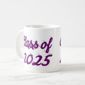 Klasse van 2025 paarse script afstuderen koffiemok (Voorkant links)