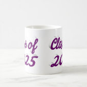 Klasse van 2025 paarse script afstuderen koffiemok (Center)