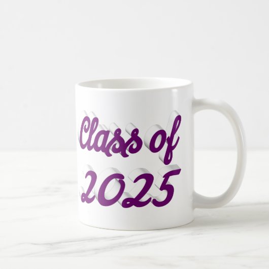 Klasse van 2025 paarse script afstuderen koffiemok (Rechts)