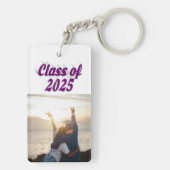 Klasse van 2025 paarse tekst afstuderen foto sleutelhanger (achterkant)