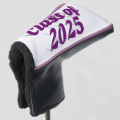 Klasse van 2025 paarse tekst afstuderen golfheadcover (3/4 voorkant)