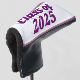 Klasse van 2025 paarse tekst afstuderen golfheadcover