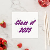 Klasse van 2025 paarse typografie afstuderen servet (Insitu)