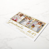 Klasse van 2025 Photo Collage Afstuderen Folie Uitnodiging (Gedraaid)