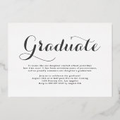 Klasse van 2025 Photo Collage Afstuderen Folie Uitnodiging (Achterkant)