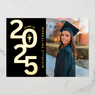 Klasse van 2025 Photo Pharmacy Afstuderen Folie Uitnodiging