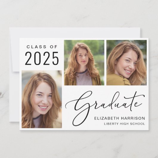 Klasse van 2025 Photo Script Afstuderen Aankondigi Aankondiging (Voorkant)