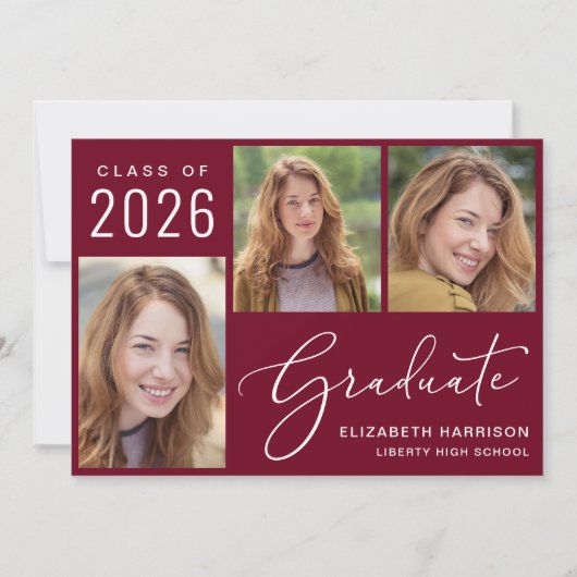 Klasse van 2025 Photo Script Bourgondië Afstuderen Aankondiging (Voorkant)