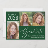 Klasse van 2025 Photo Script Green Afstuderen Aankondiging (Voorkant)