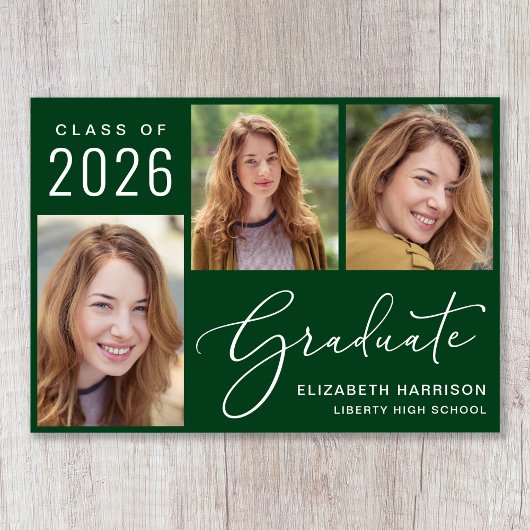 Klasse van 2025 Photo Script Green Afstuderen Aankondiging