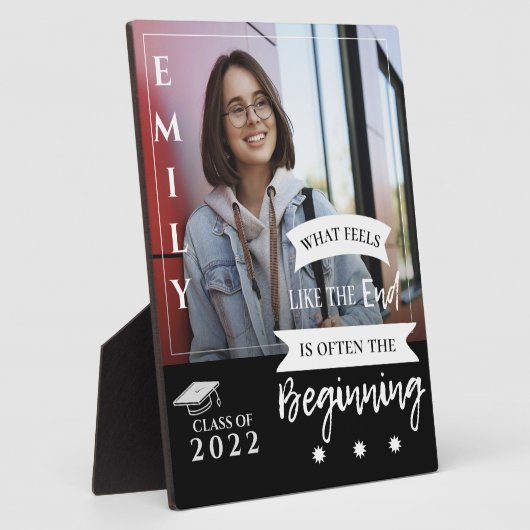 Klasse van 2025 Quote Foto Afstuderen Aankondiging Fotoplaat (Zijkant)