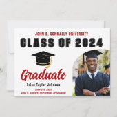 Klasse van 2025 Red Afstuderen Modern Graduation P Aankondiging (Voorkant)