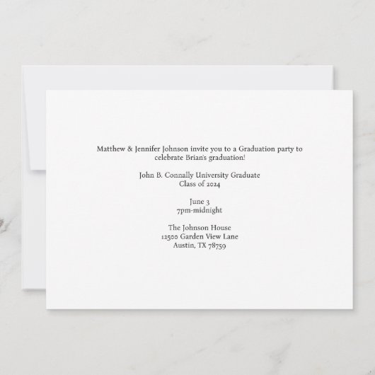 Klasse van 2025 Red Afstuderen Modern Graduation P Aankondiging (Achterkant)