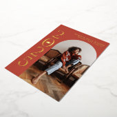 Klasse van 2025 Red Arch Lijst Afstuderen Folie Uitnodiging (Gedraaid)