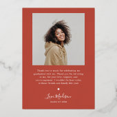 Klasse van 2025 Red Arch Lijst Afstuderen Folie Uitnodiging (Achterkant)