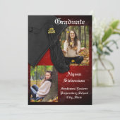 Klasse van 2025 Red Tassel Dignified Afstuderen Kaart (Staand voorkant)