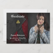 Klasse van 2025 Red Tassel Dignified Afstuderen Kaart (Voorkant)