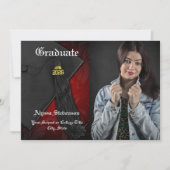 Klasse van 2025 Red Tassel Photo Afstuderen Kaart (Voorkant)