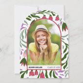 Klasse van 2025 retro bloemen Afstuderen gebogen Kaart (Achterkant)