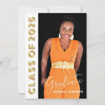 Klasse van 2025 Retro Gold Photo Graduation Party