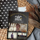 Klasse van 2025 Retro Krijtbord 3 Foto Afstuderen Kaart