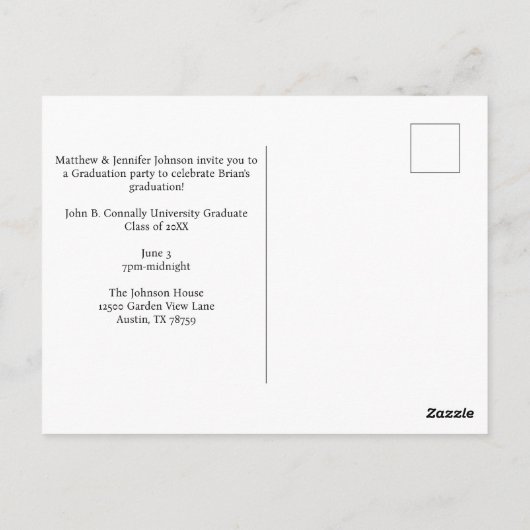 Klasse van 2025 Rode Afstuderen Custom Graduation  Briefkaart (Achterkant)