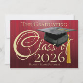 Klasse van 2025 Rode Afstuderen Kaart (Voorkant)