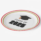Klasse van 2025 rood en goud papieren bordje (Gekanteld)