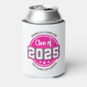 Klasse van 2025 Roze Afstuderen Naam Blikjeskoeler (Blikje Achterkant)