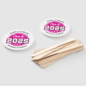 Klasse van 2025 Roze Afstuderen Naam Handwaaier (Niet-gemonteerd)