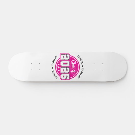 Klasse van 2025 Roze Afstuderen Naam Persoonlijk Skateboard (Horizontaal)
