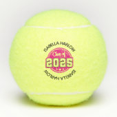 Klasse van 2025 Roze Afstuderen Naam Tennisballen (Voorkant)
