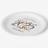 Klasse van 2025 Roze Waterverf Bloemen Afstuderen Papieren Bordje (Gekanteld)