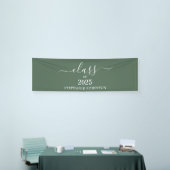 Klasse van 2025 Sage Green Eenvoudig Modern Afstud Spandoek (Beurs)
