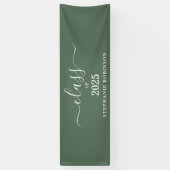 Klasse van 2025 Sage Green Eenvoudig Modern Afstud Spandoek (Verticaal)