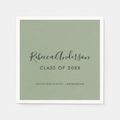 Klasse van 2025 Sage Green Graduation Party Servet (Voorkant)